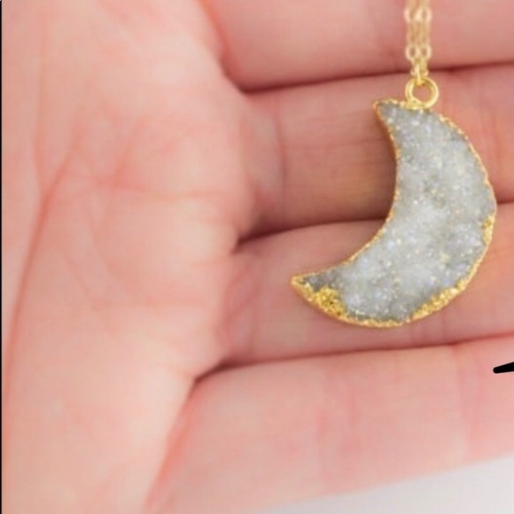 Druzy Moon Necklace - Picture 2 of 6